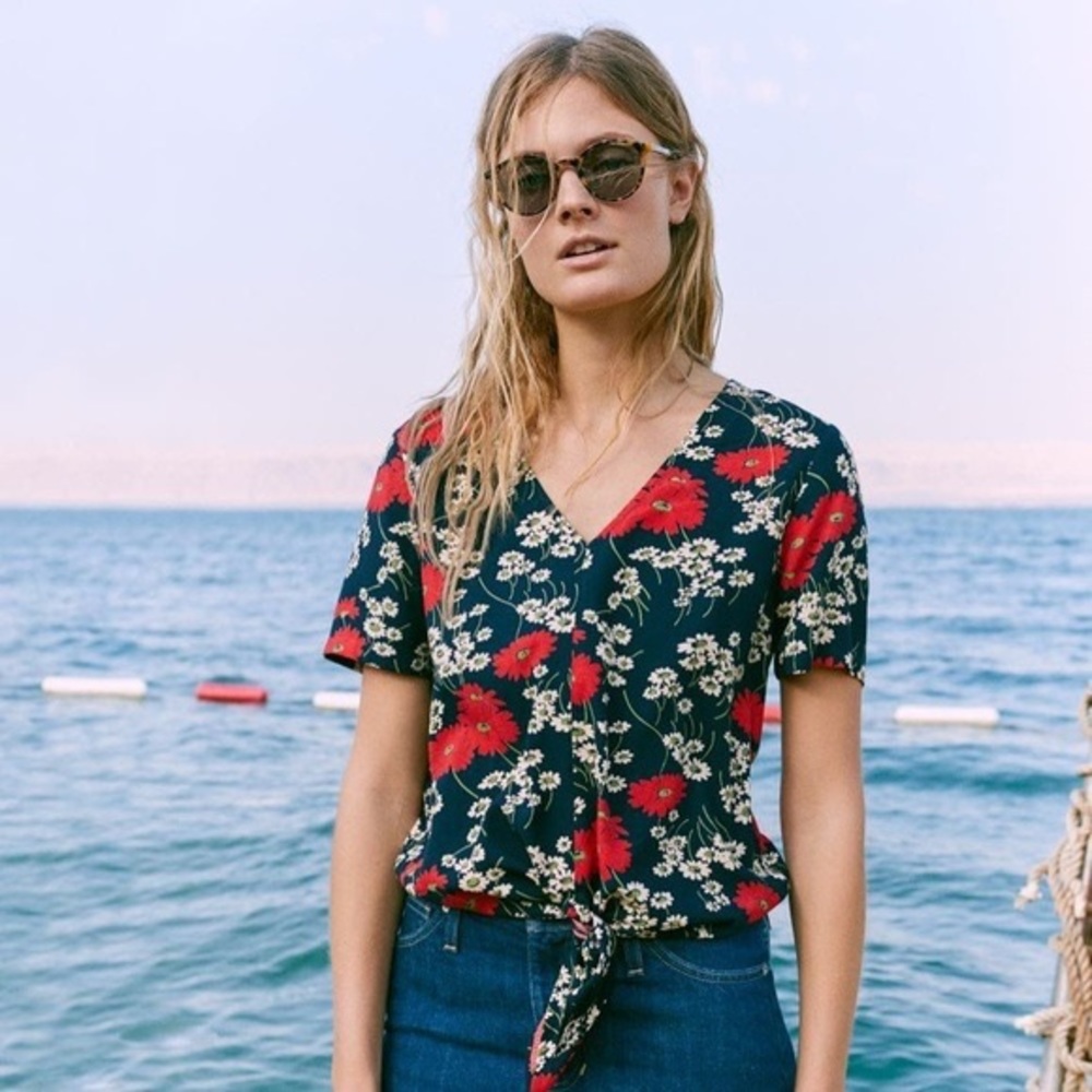 Brand: Madewell, Size: xsmall, Colors: navy, beige, red/orange